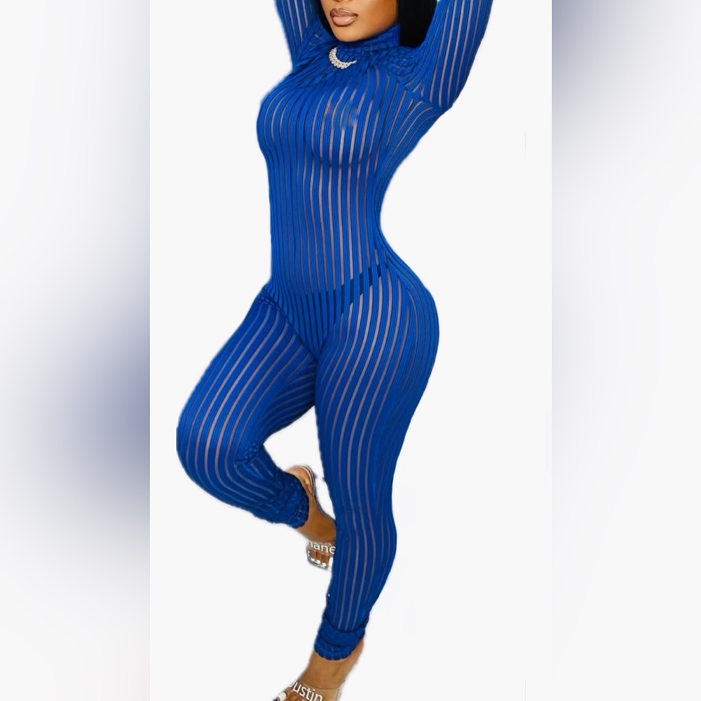Shane Justin Blue Striped One Piece